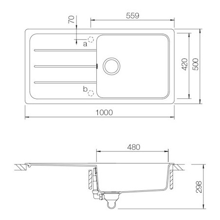 Kuchyňský dřez Schock Formhaus D-100L Croma, spodní montáž