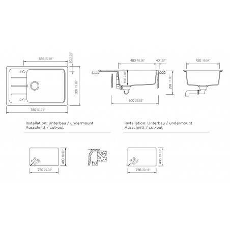 Kuchyňský dřez Schock Formhaus D-100LS Asphalt, horní montáž
