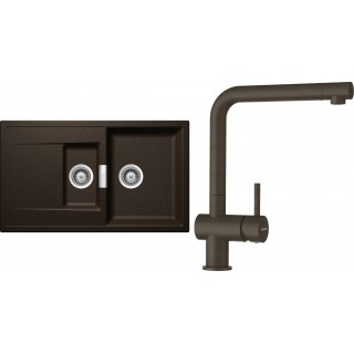 Set Schock S8-1 (dřez Mono D-150 Bronze + baterie Epos Bronze)