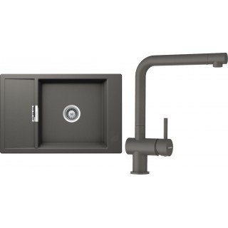 Set Schock S5-1 (dřez Mono D-100XS Silverstone + baterie Epos Silverstone)