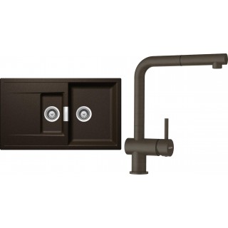 Set Schock S8-2 (dřez Mono D-150 Bronze + baterie Epos.120 Bronze)