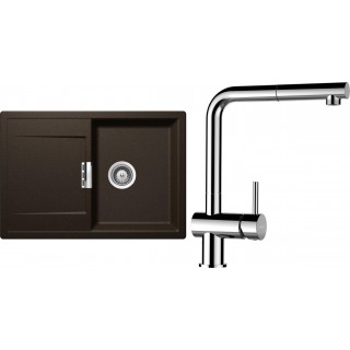 Set Schock S6-9 (dřez Mono D-100S Bronze + baterie Epos.120 Chrom)