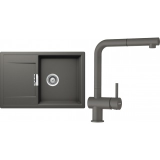 Set Schock S7-2 (dřez Mono D-100 Silverstone + baterie Epos.120 Silverstone)