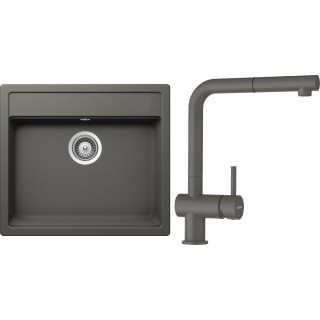 Set Schock S10-2 (dřez Mono N-100 Silverstone + baterie Epos.120 Silverstone)