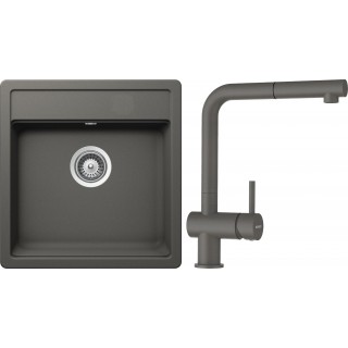 Set Schock S11-2 (dřez Mono N-100S Silverstone + baterie Epos.120 Silverstone)