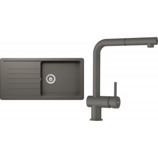 Set Schock S3-2 (dřez Toledo D-100L Silverstone + baterie Epos.120 Silverstone)