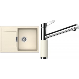 Set Schock S6-4 (dřez Mono D-100 Magnolia + baterie SC-510 Magnolia)