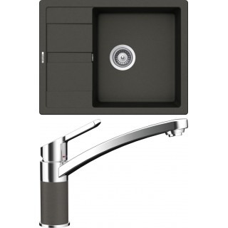 Set Schock S17-5 (dřez Manhattan D-100 Asphalt + baterie SC-90 Asphalt)