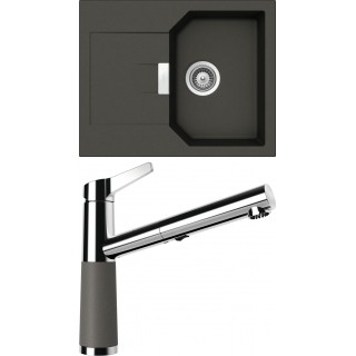 Set Schock S15-7 (dřez Manhattan D-100XS Asphalt + baterie SC-510.120 Asphalt)