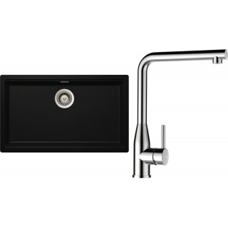 Set Schock S29-12 (dřez Kiruna N-100XL Night + baterie Keto Masivní nerezová ocel + komponenty...