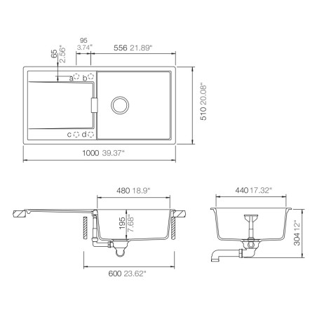 Kuchyňský dřez Schock Mono D-100L Berry, horní montáž