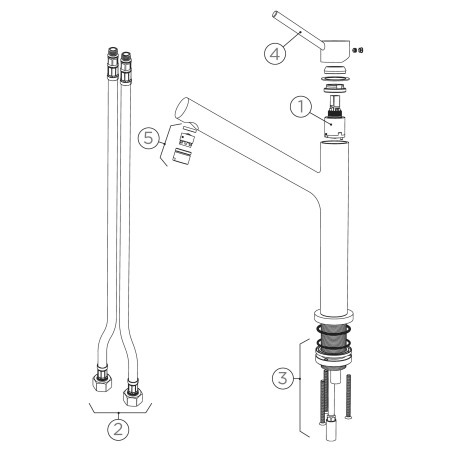 Kuchyňská baterie Schock Dion Gunmetal brushed
