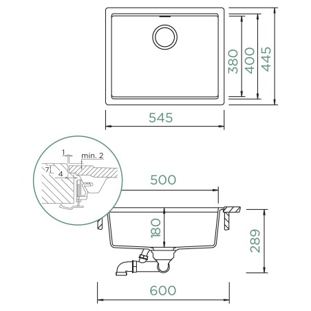 Kuchyňský dřez Schock Kiruna N-100L AllBlack Night, montáž do roviny