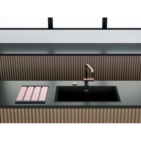 Kuchyňský dřez Schock Kiruna N-100XL AllBlack Night, montáž do roviny