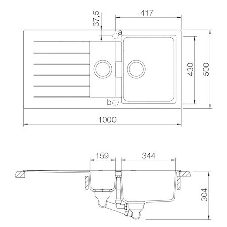Kuchyňský dřez Schock Signus D-150 Bronze, horní montáž