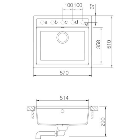 Kuchyňský dřez Schock Mono N-100 Stone, spodní montáž