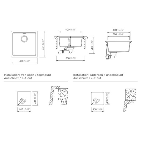 Kuchyňský dřez Schock Kiruna N-100 Night, horní montáž