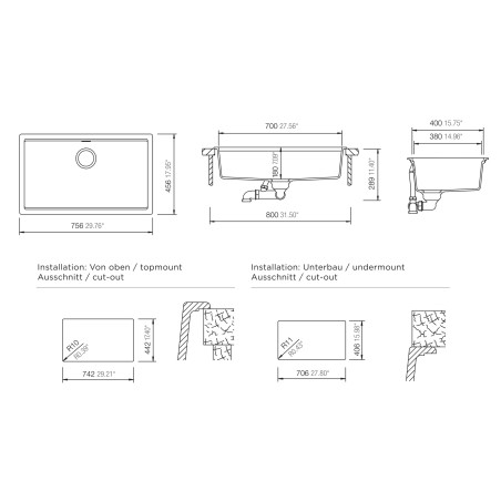Kuchyňský dřez Schock Kiruna N-100XL Day, spodní montáž