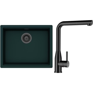 Set Schock S28-20 (dřez Kiruna N-100L Ivy + baterie Keto.120 Gunmetal + komponenty Gunmetal)