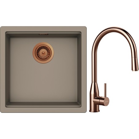 Set Schock S31-9 (dřez Kiruna N-100 Twilight + baterie Kavus.120 Copper brushed)