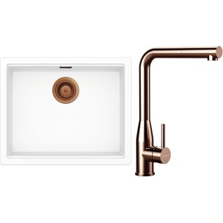 Set Schock S32-19 (dřez Kiruna N-100L Day + baterie Keto.120 Copper brushed + komponenty Copper...