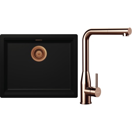 Set Schock S32-19 (dřez Kiruna N-100L Night + baterie Keto.120 Copper brushed)