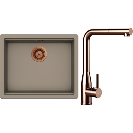 Set Schock S32-19 (dřez Kiruna N-100L Twilight + baterie Keto.120 Copper brushed)