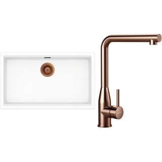 Set Schock S33-14 (dřez Kiruna N-100XL Day + baterie Keto Copper brushed + komponenty Copper...