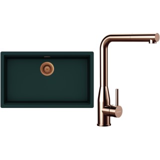Set Schock S33-19 (dřez Kiruna N-100XL Ivy + baterie Keto.120 Copper brushed + komponenty Copper...