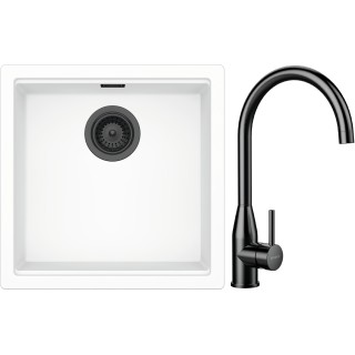 Set Schock S31-5 (dřez Kiruna N-100 Day + baterie Kavus Gunmetal brushed + komponenty Gunmetal...