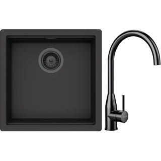 Set Schock S31-5 (dřez Kiruna N-100 Dusk + baterie Kavus Gunmetal brushed + komponenty Gunmetal...