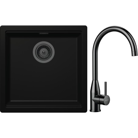 Set Schock S31-5 (dřez Kiruna N-100 Night + baterie Kavus Gunmetal brushed)