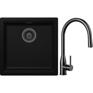 Set Schock S31-10 (dřez Kiruna N-100 Night + baterie Kavus.120 Gunmetal brushed + komponenty...