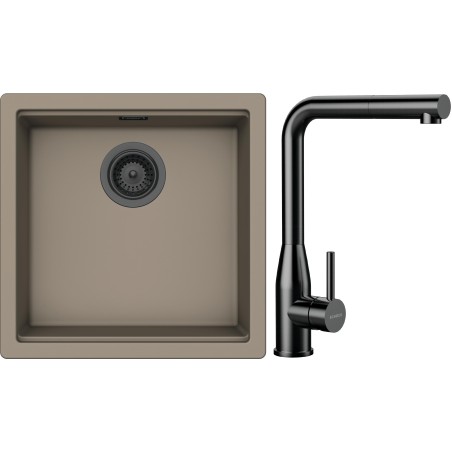 Set Schock S31-20 (dřez Kiruna N-100 Twilight + baterie Keto.120 Gunmetal brushed)