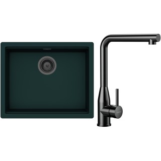 Set Schock S32-15 (dřez Kiruna N-100L Ivy + baterie Keto Gunmetal brushed + komponenty Gunmetal...