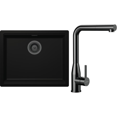 Set Schock S32-20 (dřez Kiruna N-100L Night + baterie Keto.120 Gunmetal brushed)