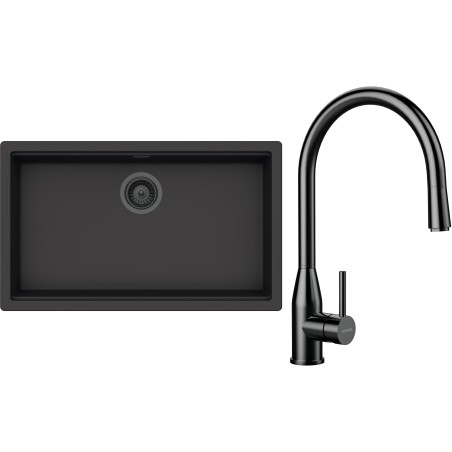 Set Schock S33-10 (dřez Kiruna N-100XL Dusk + baterie Kavus.120 Gunmetal brushed)