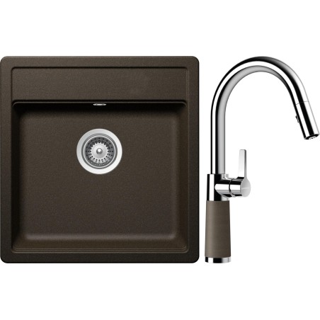 Set Schock S10-7 (dřez Mono N-100S Bronze + baterie SC-520.120 Bronze)