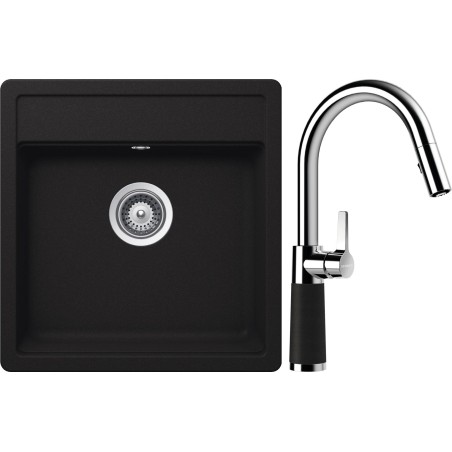 Set Schock S23-9 (dřez Nemo N-100S Onyx + baterie SC-520.120 Onyx)