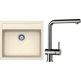 Set Schock S9-3 (dřez Mono N-100 Magnolia + baterie Epos Nerezový vzhled)