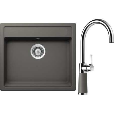 Set Schock S9-6 (dřez Mono N-100 Silverstone + baterie SC-520 Silverstone)