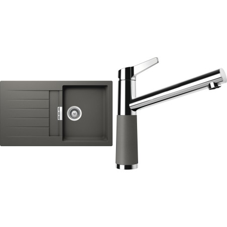 Set Schock S1-4 (dřez Signus D-100 Silverstone + baterie SC-510 Silverstone)