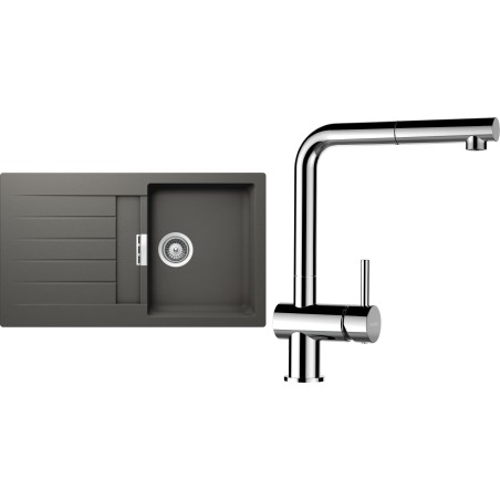 Set Schock S1-13 (dřez Signus D-100 Silverstone + baterie Epos.120 Chrom)