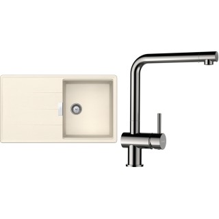 Set Schock S16-3 (dřez Tia D-100 Magnolia + baterie Epos Nerezový vzhled)