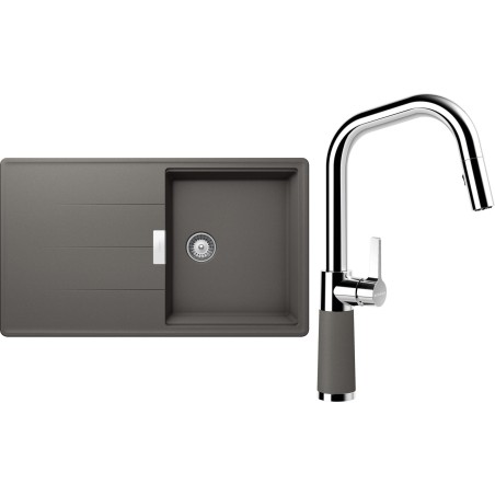 Set Schock S16-9 (dřez Tia D-100 Silverstone + baterie SC-530.120 Silverstone)