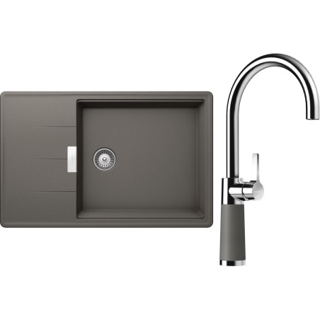 Set Schock S17-6 (dřez Tia D-100LS Silverstone + baterie SC-520 Silverstone)