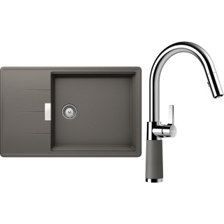 Set Schock S17-7 (dřez Tia D-100LS Silverstone + baterie SC-520.120 Silverstone)