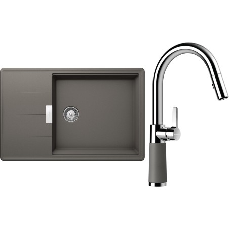 Set Schock S17-7 (dřez Tia D-100LS Silverstone + baterie SC-520.120 Silverstone)