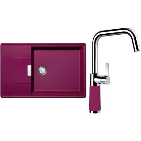 Set Schock S17-8 (dřez Tia D-100LS Berry + baterie SC-530 Berry)