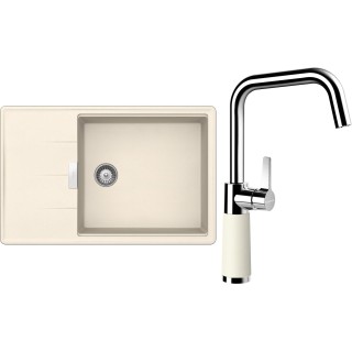 Set Schock S17-8 (dřez Tia D-100LS Magnolia + baterie SC-530 Magnolia)